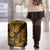 Hawaii Pineapple Luggage Cover Paradise Flowers Pacific With Gold Polynesian Tribal - Wonder Print Shop
