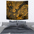 Hawaii Pineapple Tapestry Paradise Flowers Pacific With Gold Polynesian Tribal - Wonder Print Shop