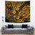 Hawaii Pineapple Tapestry Paradise Flowers Pacific With Gold Polynesian Tribal - Wonder Print Shop