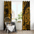 Hawaii Pineapple Window Curtain Paradise Flowers Pacific With Gold Polynesian Tribal - Wonder Print Shop