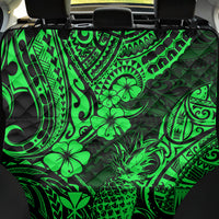 Hawaii Pineapple Back Car Seat Cover Paradise Flowers Pacific With Green Polynesian Tribal - Wonder Print Shop