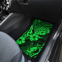Hawaii Pineapple Car Mats Paradise Flowers Pacific With Green Polynesian Tribal - Wonder Print Shop