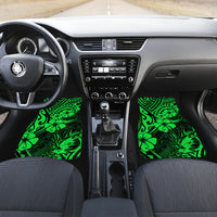 Hawaii Pineapple Car Mats Paradise Flowers Pacific With Green Polynesian Tribal - Wonder Print Shop
