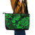 Hawaii Pineapple Leather Tote Bag Paradise Flowers Pacific With Green Polynesian Tribal - Wonder Print Shop