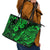 Hawaii Pineapple Leather Tote Bag Paradise Flowers Pacific With Green Polynesian Tribal - Wonder Print Shop