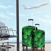 Hawaii Pineapple Luggage Cover Paradise Flowers Pacific With Green Polynesian Tribal - Wonder Print Shop