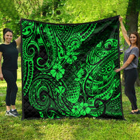 Hawaii Pineapple Quilt Paradise Flowers Pacific With Green Polynesian Tribal - Wonder Print Shop
