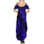 Hawaii Pineapple Summer Maxi Dress Paradise Flowers Pacific With Navy Blue Polynesian Tribal - Wonder Print Shop