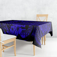 Hawaii Pineapple Tablecloth Paradise Flowers Pacific With Navy Blue Polynesian Tribal - Wonder Print Shop