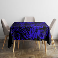 Hawaii Pineapple Tablecloth Paradise Flowers Pacific With Navy Blue Polynesian Tribal - Wonder Print Shop