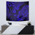 Hawaii Pineapple Tapestry Paradise Flowers Pacific With Navy Blue Polynesian Tribal - Wonder Print Shop