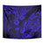 Hawaii Pineapple Tapestry Paradise Flowers Pacific With Navy Blue Polynesian Tribal - Wonder Print Shop
