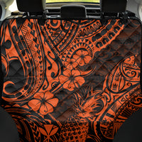 Hawaii Pineapple Back Car Seat Cover Paradise Flowers Pacific With Orange Polynesian Tribal - Wonder Print Shop