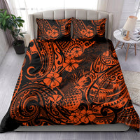 Hawaii Pineapple Bedding Set Paradise Flowers Pacific With Orange Polynesian Tribal - Wonder Print Shop