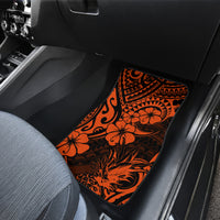 Hawaii Pineapple Car Mats Paradise Flowers Pacific With Orange Polynesian Tribal - Wonder Print Shop