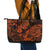 Hawaii Pineapple Leather Tote Bag Paradise Flowers Pacific With Orange Polynesian Tribal - Wonder Print Shop