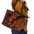 Hawaii Pineapple Leather Tote Bag Paradise Flowers Pacific With Orange Polynesian Tribal - Wonder Print Shop