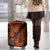 Hawaii Pineapple Luggage Cover Paradise Flowers Pacific With Orange Polynesian Tribal - Wonder Print Shop