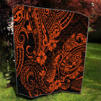 Hawaii Pineapple Quilt Paradise Flowers Pacific With Orange Polynesian Tribal - Wonder Print Shop