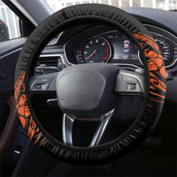 Hawaii Pineapple Steering Wheel Cover Paradise Flowers Pacific With Orange Polynesian Tribal - Wonder Print Shop