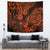Hawaii Pineapple Tapestry Paradise Flowers Pacific With Orange Polynesian Tribal - Wonder Print Shop