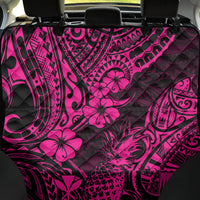 Hawaii Pineapple Back Car Seat Cover Paradise Flowers Pacific With Pink Polynesian Tribal - Wonder Print Shop