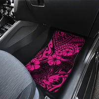 Hawaii Pineapple Car Mats Paradise Flowers Pacific With Pink Polynesian Tribal - Wonder Print Shop
