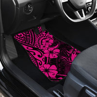 Hawaii Pineapple Car Mats Paradise Flowers Pacific With Pink Polynesian Tribal - Wonder Print Shop
