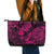 Hawaii Pineapple Leather Tote Bag Paradise Flowers Pacific With Pink Polynesian Tribal - Wonder Print Shop