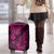 Hawaii Pineapple Luggage Cover Paradise Flowers Pacific With Pink Polynesian Tribal - Wonder Print Shop