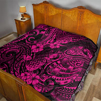 Hawaii Pineapple Quilt Paradise Flowers Pacific With Pink Polynesian Tribal - Wonder Print Shop