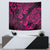 Hawaii Pineapple Tapestry Paradise Flowers Pacific With Pink Polynesian Tribal - Wonder Print Shop