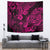 Hawaii Pineapple Tapestry Paradise Flowers Pacific With Pink Polynesian Tribal - Wonder Print Shop