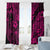 Hawaii Pineapple Window Curtain Paradise Flowers Pacific With Pink Polynesian Tribal - Wonder Print Shop