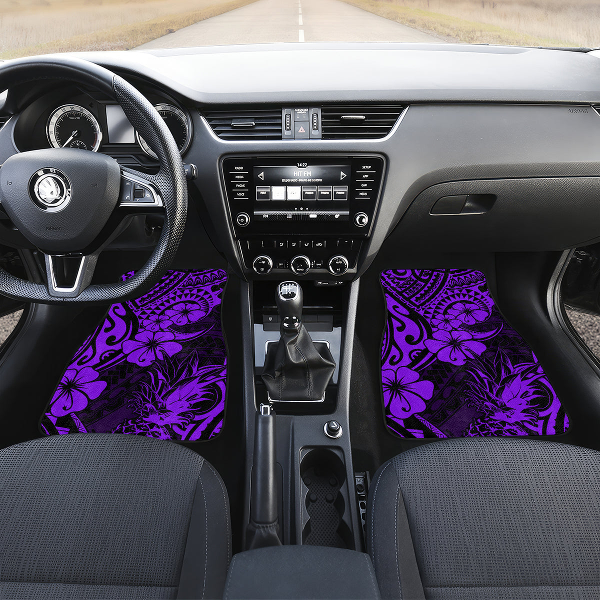 Hawaii Pineapple Car Mats Polynesian Pattern Purple Version - Wonder Print Shop
