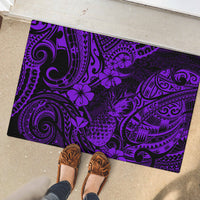 Hawaii Pineapple Rubber Doormat Polynesian Pattern Purple Version - Wonder Print Shop