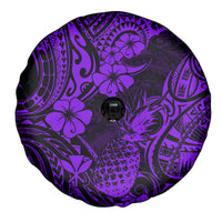 Hawaii Pineapple Spare Tire Cover Polynesian Pattern Purple Version - Wonder Print Shop
