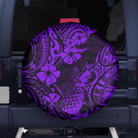 Hawaii Pineapple Spare Tire Cover Polynesian Pattern Purple Version - Wonder Print Shop