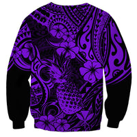 Hawaii Pineapple Sweatshirt Polynesian Pattern Purple Version - Wonder Print Shop