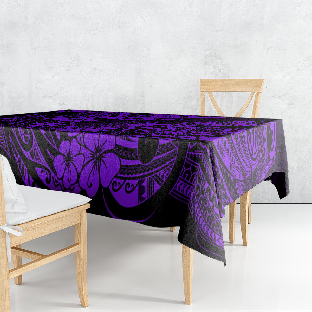 Hawaii Pineapple Tablecloth Polynesian Pattern Purple Version - Wonder Print Shop