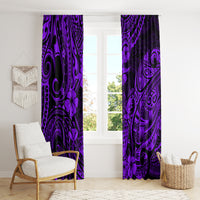 Hawaii Pineapple Window Curtain Polynesian Pattern Purple Version - Wonder Print Shop