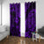 Hawaii Pineapple Window Curtain Polynesian Pattern Purple Version - Wonder Print Shop