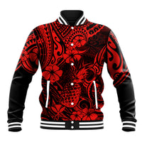 Hawaii Pineapple Baseball Jacket Polynesian Pattern Red Version - Wonder Print Shop