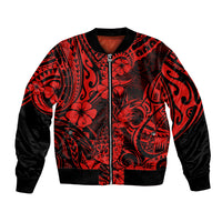 Hawaii Pineapple Bomber Jacket Polynesian Pattern Red Version - Wonder Print Shop