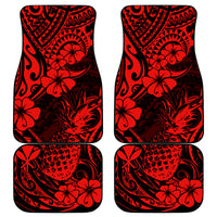 Hawaii Pineapple Car Mats Polynesian Pattern Red Version - Wonder Print Shop