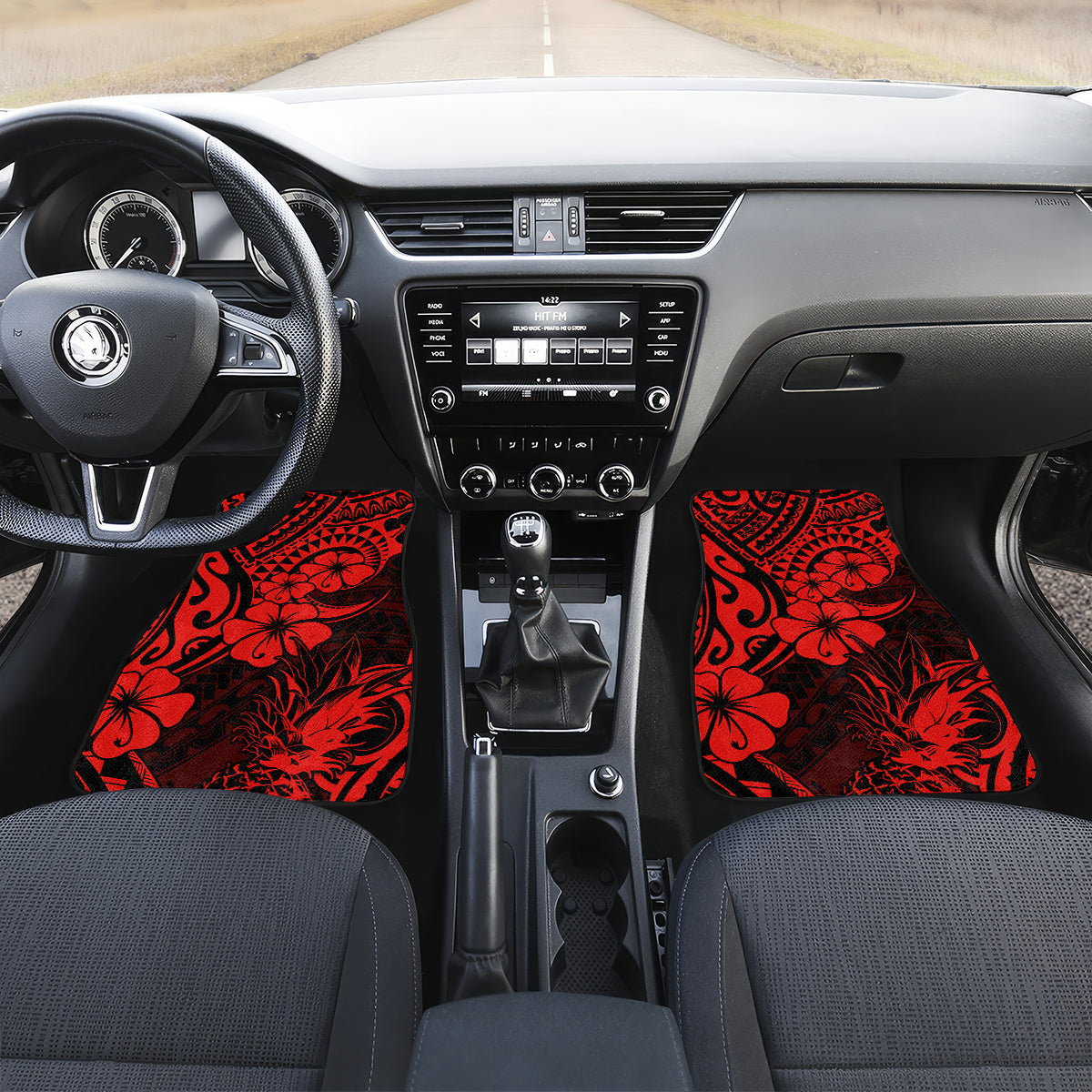 Hawaii Pineapple Car Mats Polynesian Pattern Red Version - Wonder Print Shop