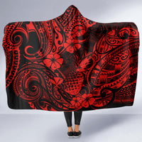hawaii-pineapple-hooded-blanket-polynesian-pattern-red-version