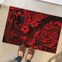 Hawaii Pineapple Rubber Doormat Polynesian Pattern Red Version - Wonder Print Shop