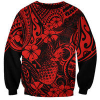 Hawaii Pineapple Sweatshirt Polynesian Pattern Red Version - Wonder Print Shop