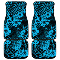 Hawaii Pineapple Car Mats Polynesian Pattern Sky Blue Version - Wonder Print Shop